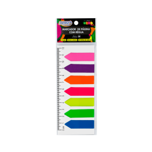 MARCADOR DE PAGINA SETA  NEON 7 CORES 12X44MM BRW
