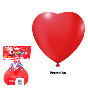 BALÃO CORAÇÃO N.150 VERMELHO 1 UNIDADE
